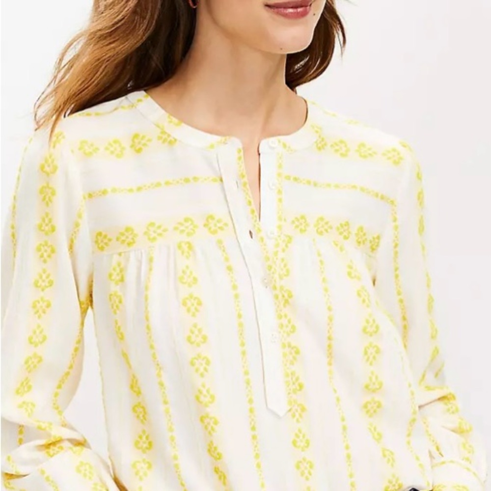 Yellow Patterned LOFT women’s top
